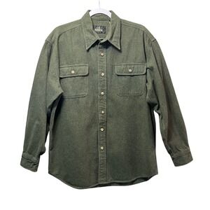 Red Head Men's Flannel Shirt‎ Green Charcoal Heavyweight Cotton Outdoor M